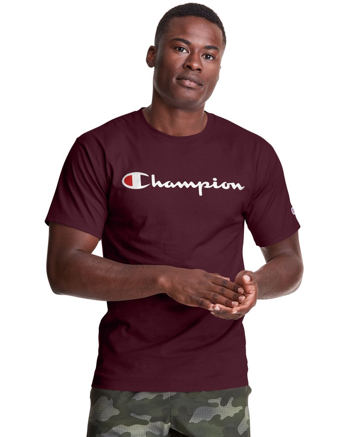 Camiseta Champion Hombre - Classic Jersey Script Logo ( Rojas Oscuro ) 3604215-TN